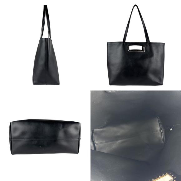 Prada PRADA Shoulder Bag Tote Handbag Leather Black Silver Women's z7177 - Picture 2 of 5